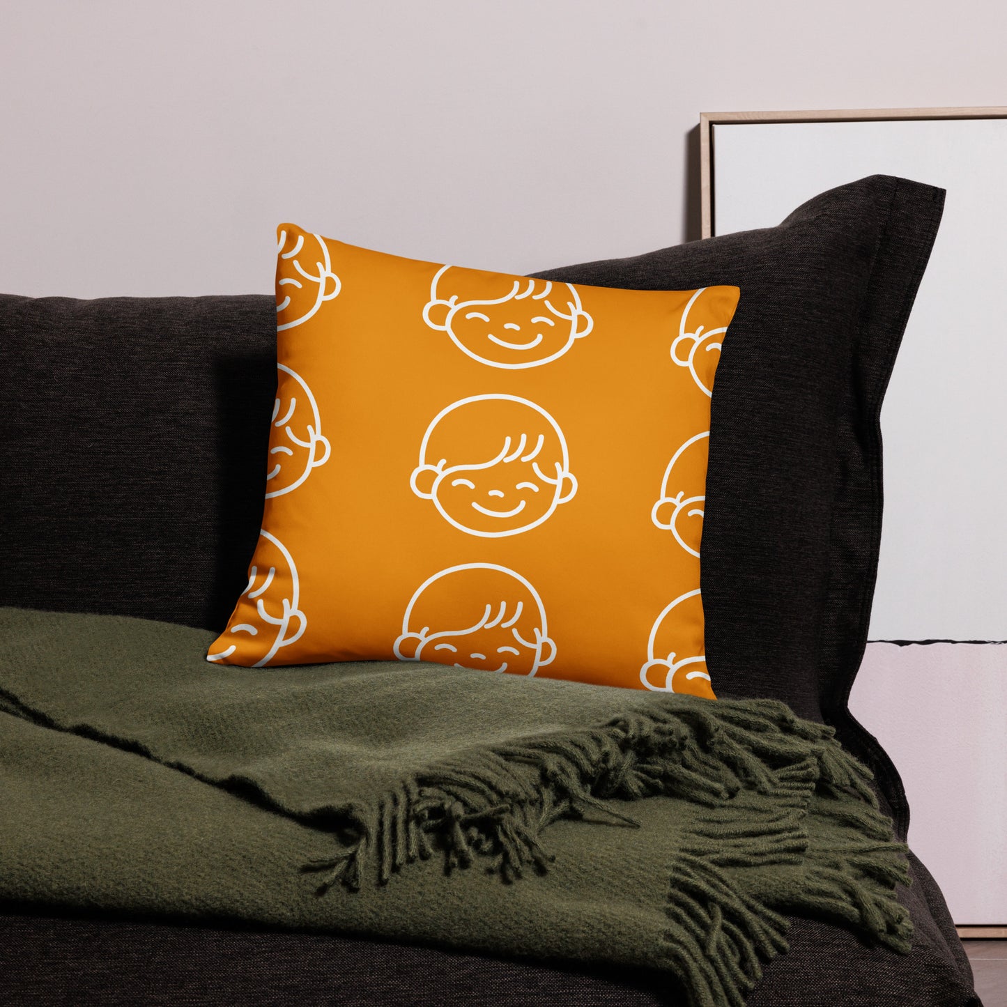 Kids Life Throw Pillows - Orange and White