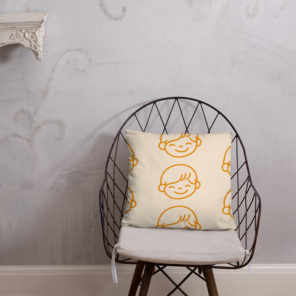 Kids Life Throw Pillows - Cream and Orange