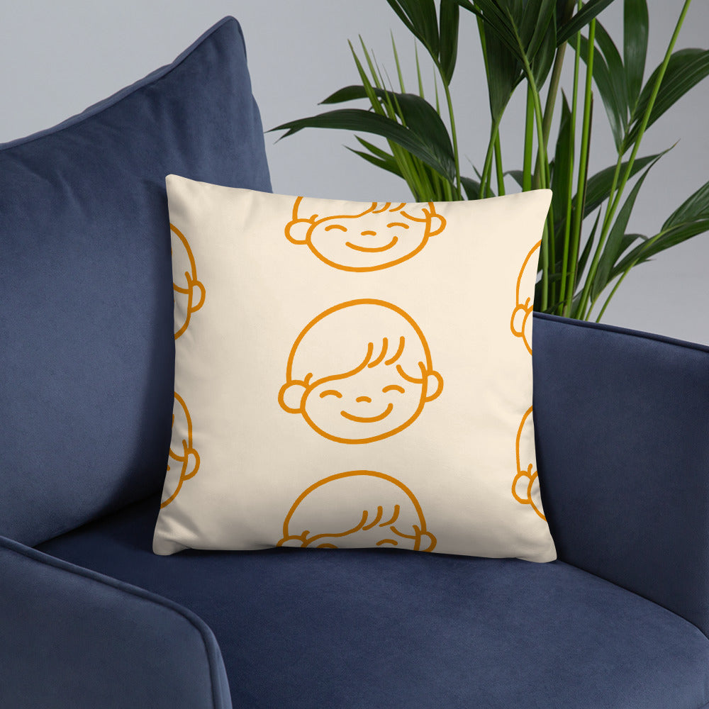 Kids Life Throw Pillows - Cream and Orange