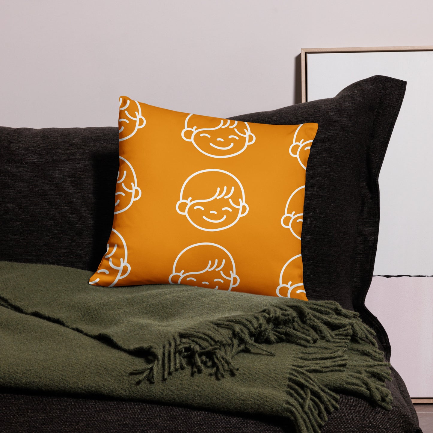 Kids Life Throw Pillows - Orange and White