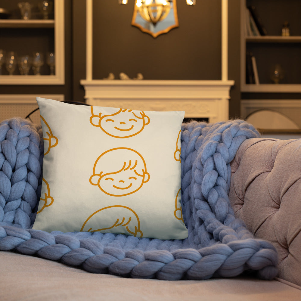 Kids Life Throw Pillows - Cream and Orange