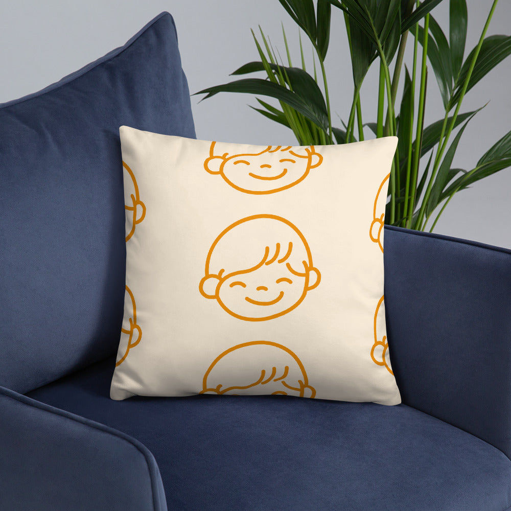 Kids Life Throw Pillows - Cream and Orange
