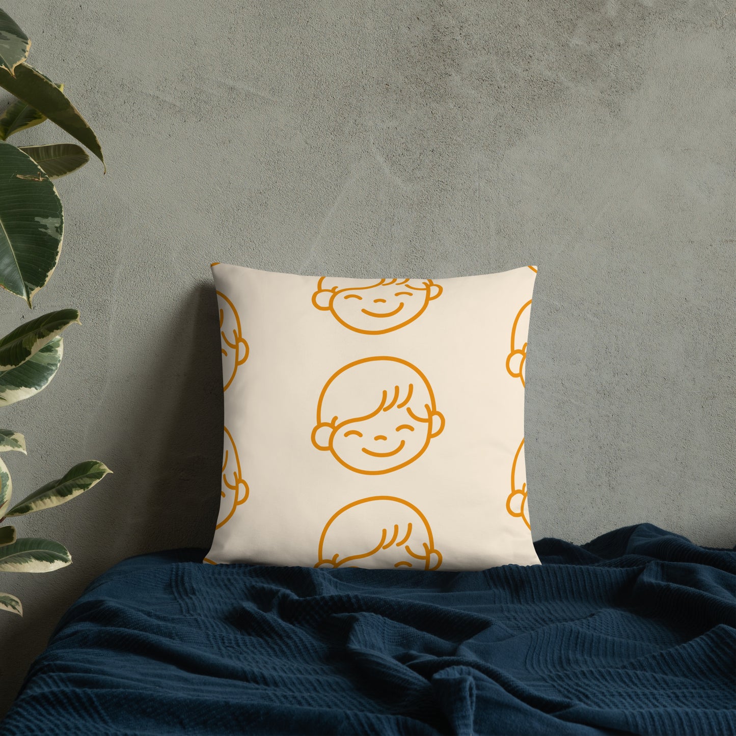 Kids Life Throw Pillows - Cream and Orange