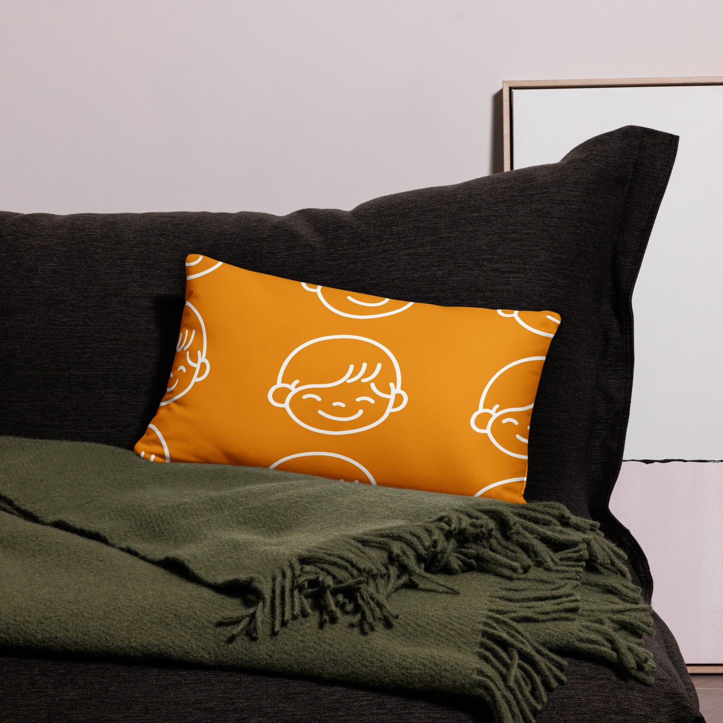 Kids Life Throw Pillows - Orange and White