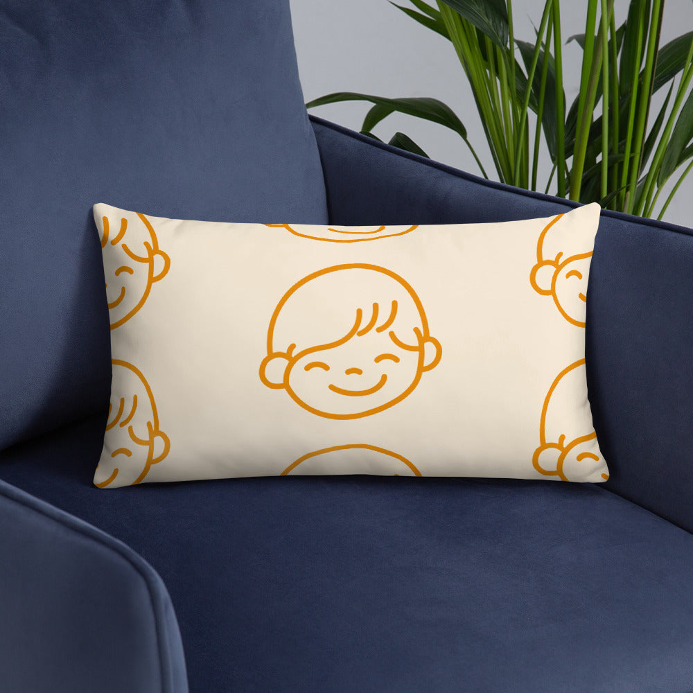 Kids Life Throw Pillows - Cream and Orange