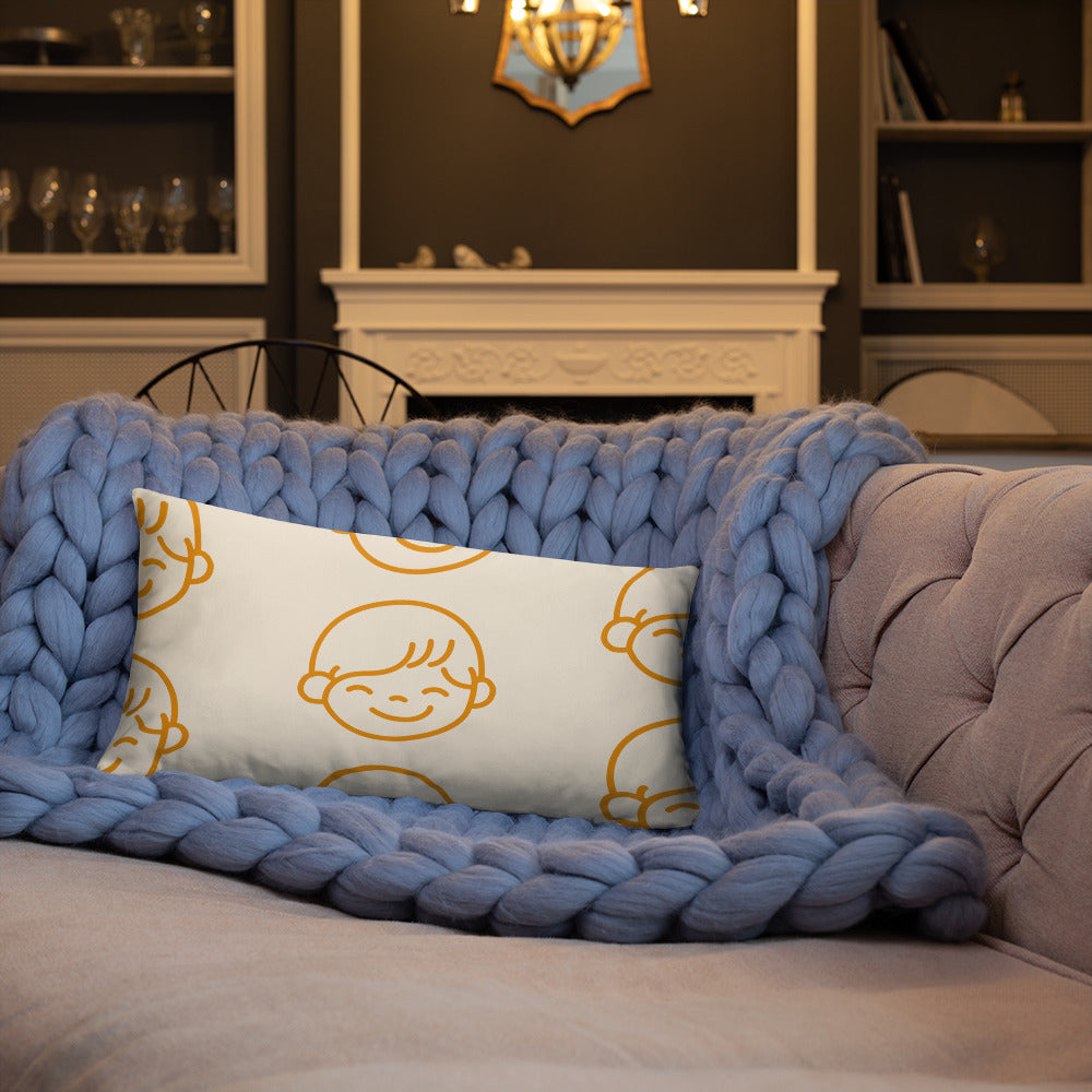 Kids Life Throw Pillows - Cream and Orange