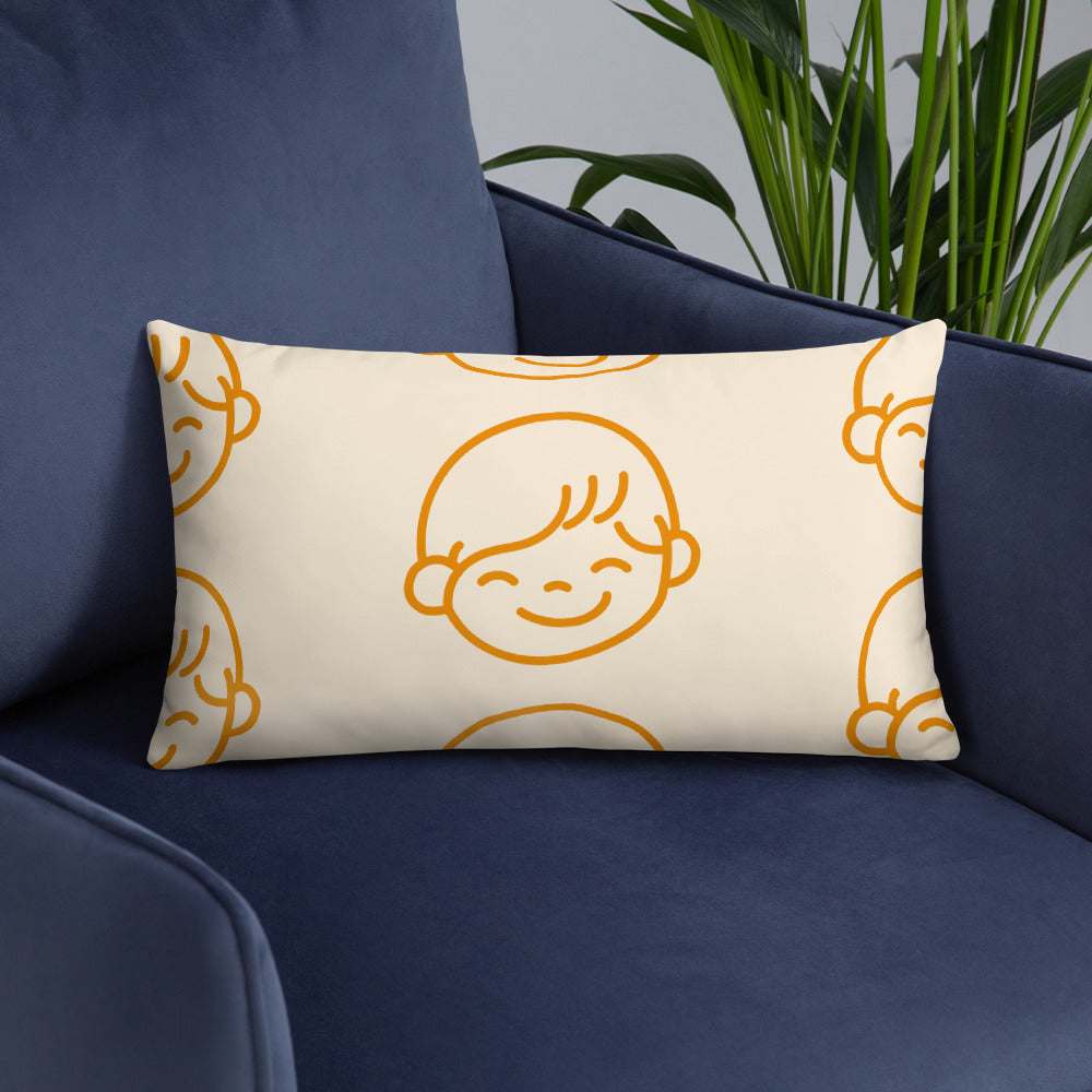 Kids Life Throw Pillows - Cream and Orange