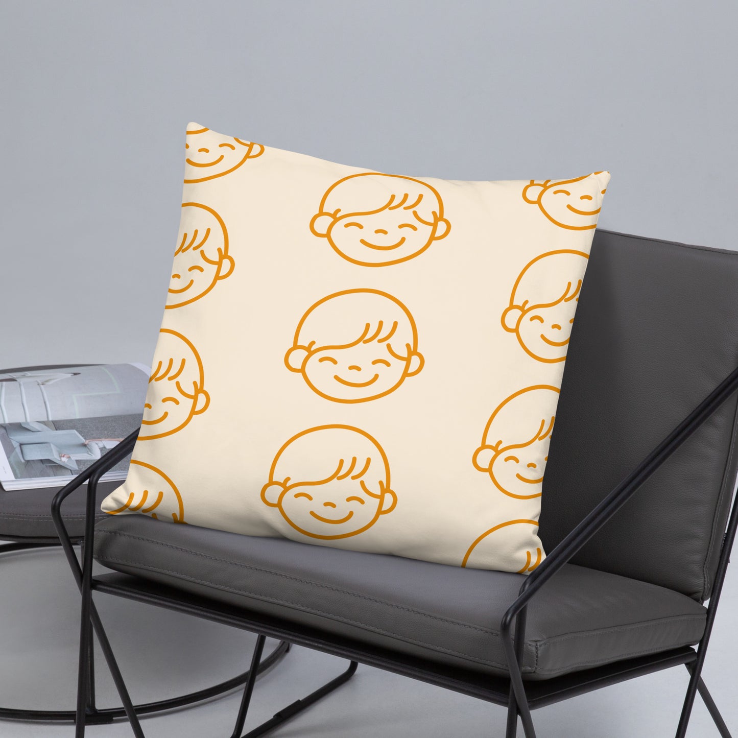 Kids Life Throw Pillows - Cream and Orange