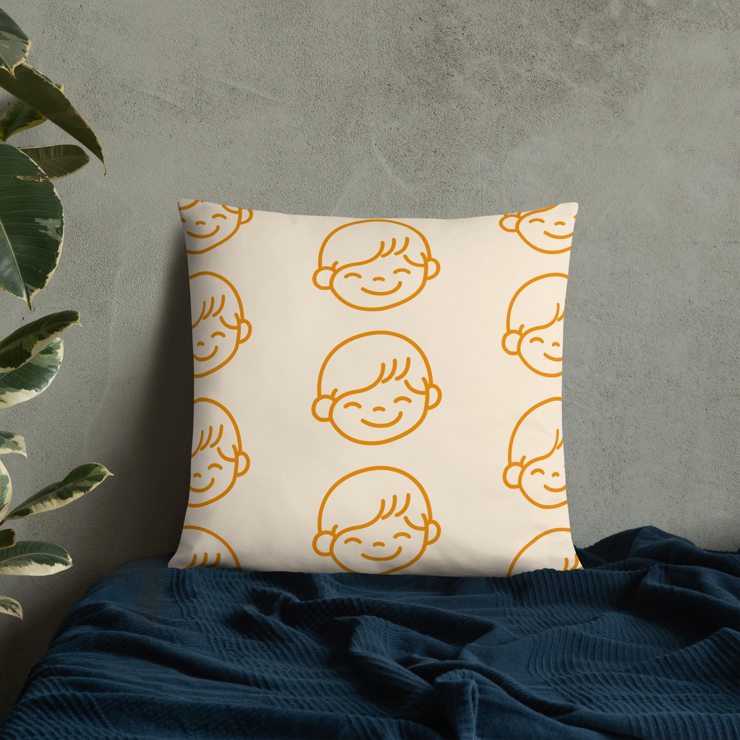 Kids Life Throw Pillows - Cream and Orange