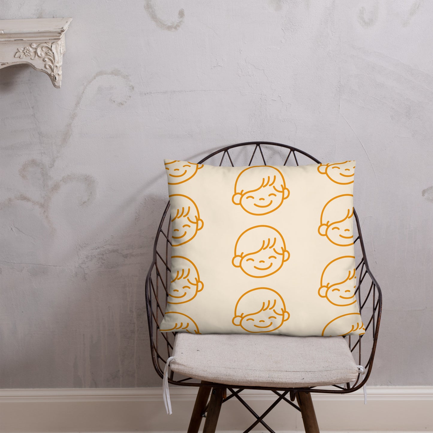 Kids Life Throw Pillows - Cream and Orange