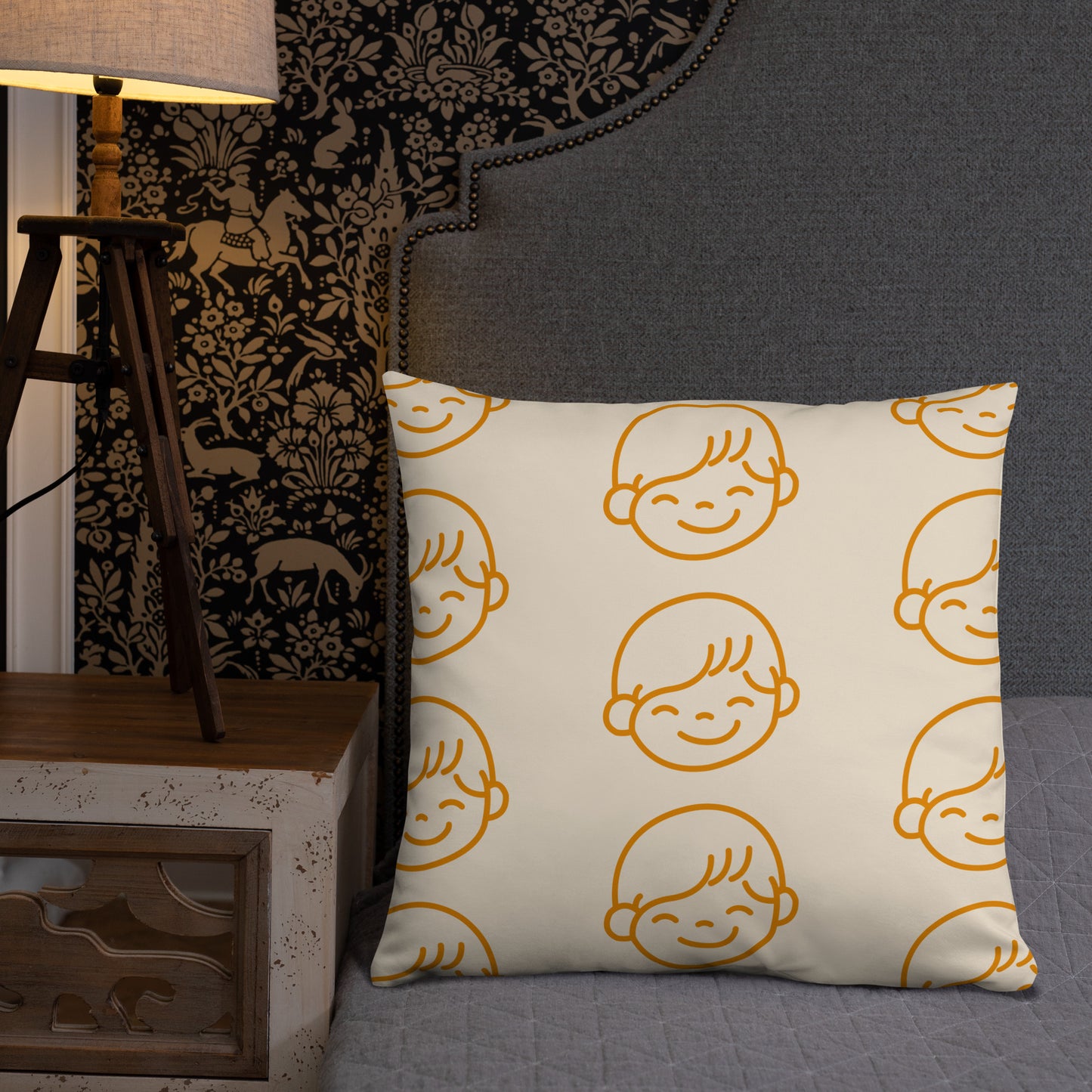 Kids Life Throw Pillows - Cream and Orange