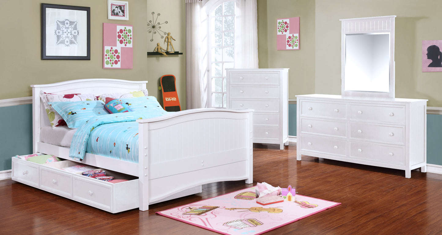 Kids Life Sterling Full Solid Wood Storage Bed in White