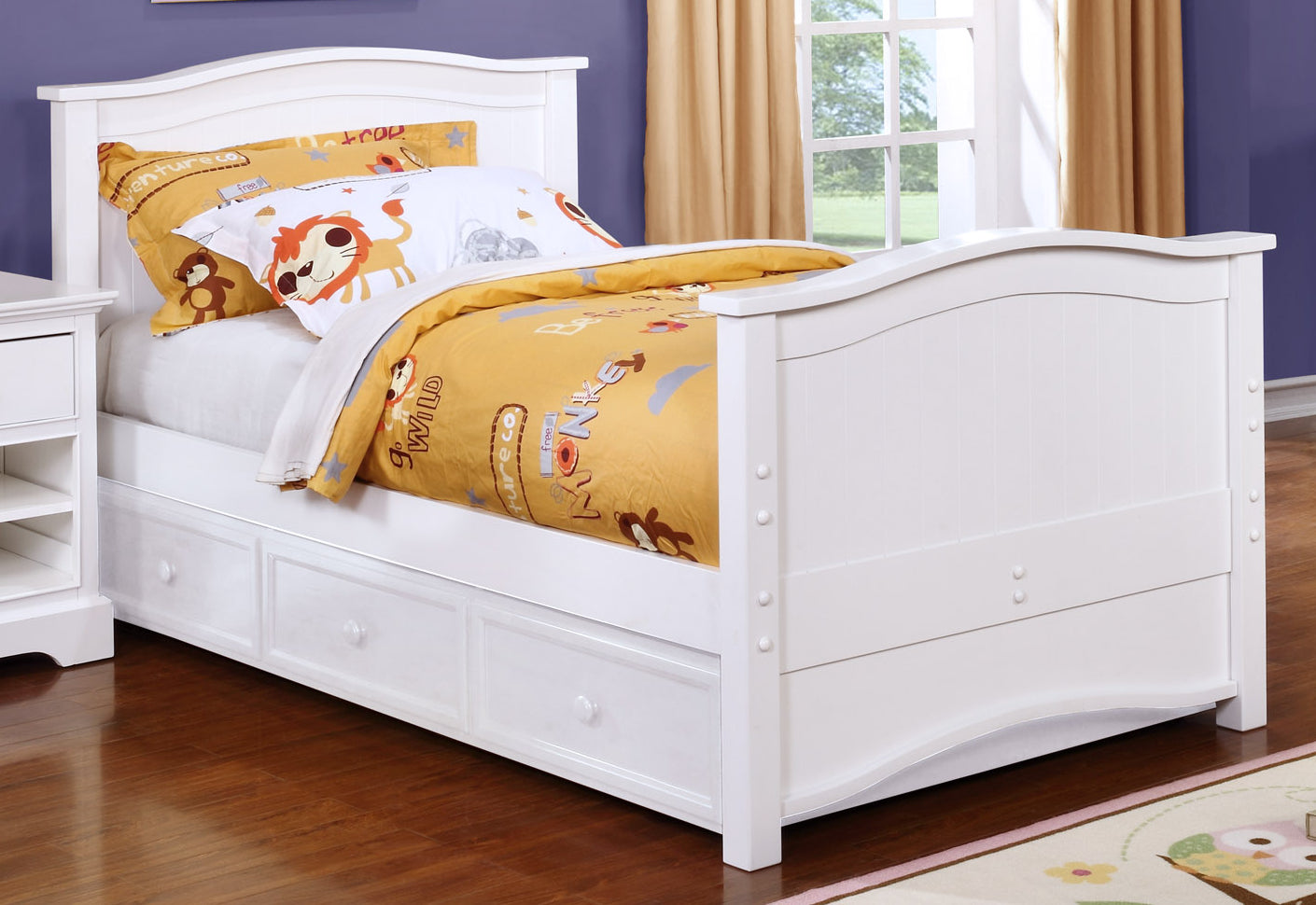 Kids Life Sterling Twin Solid Wood Storage Bed in White