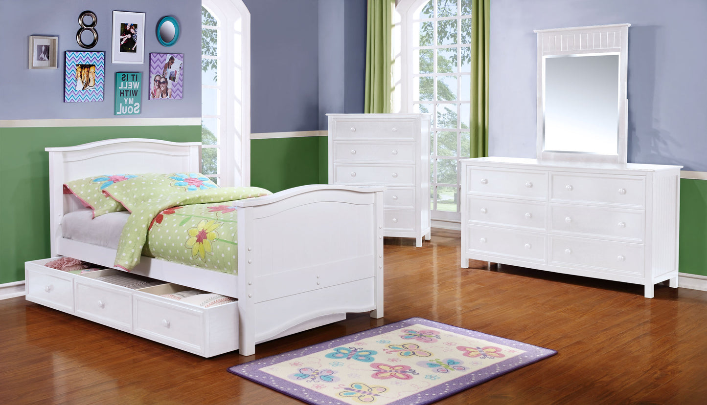 Kids Life Sterling Twin Solid Wood Storage Bed in White