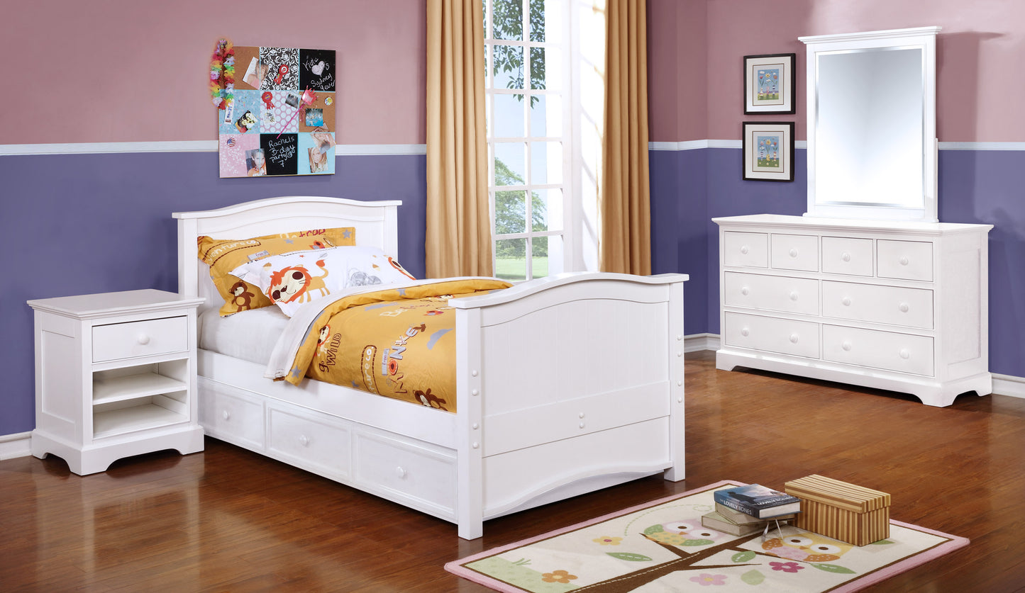 Kids Life Sterling Twin Solid Wood Storage Bed in White