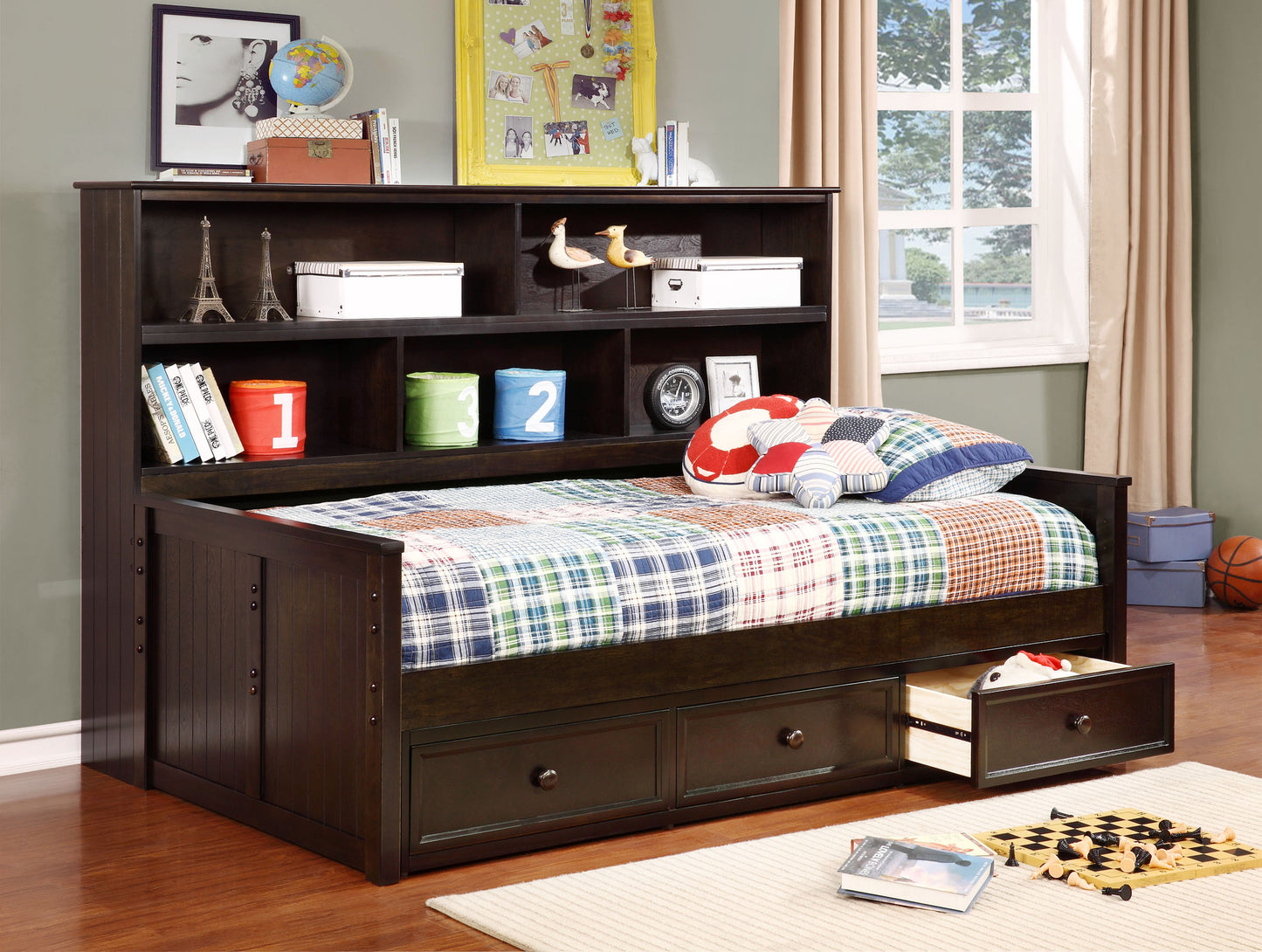 Kids Life Sterling Twin Size Bookshelf Storage Daybed