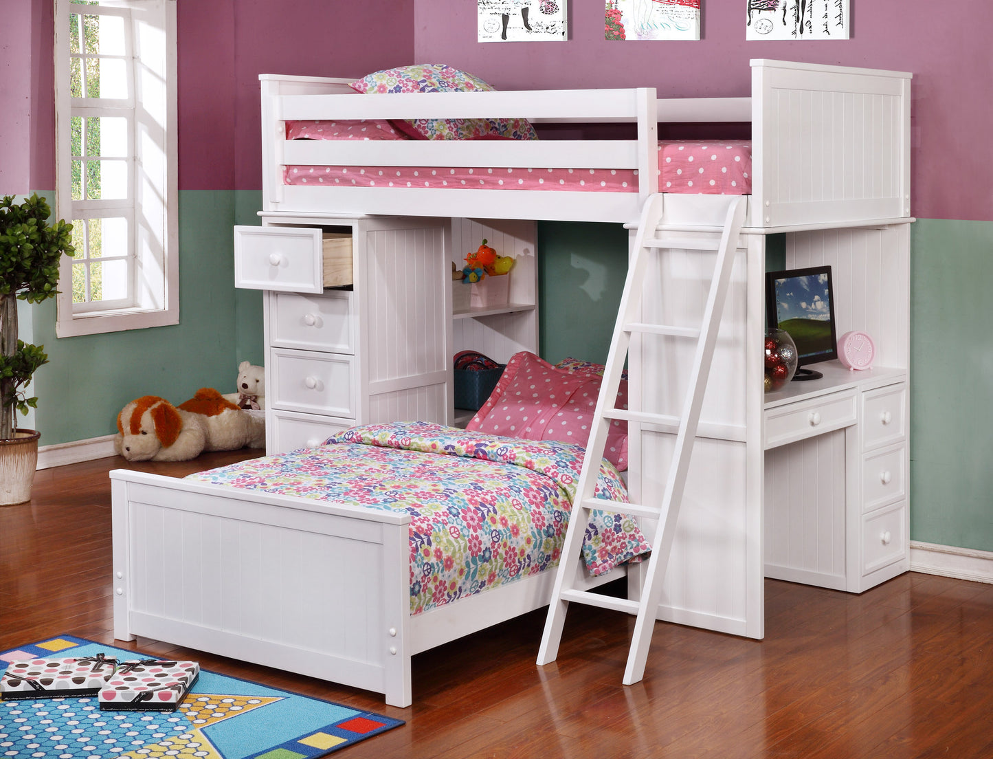 Kids Life Student Loft Twin over Twin with Ladder