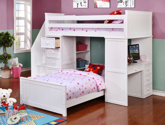 Kids Life Student Loft Twin over Twin with Staircase