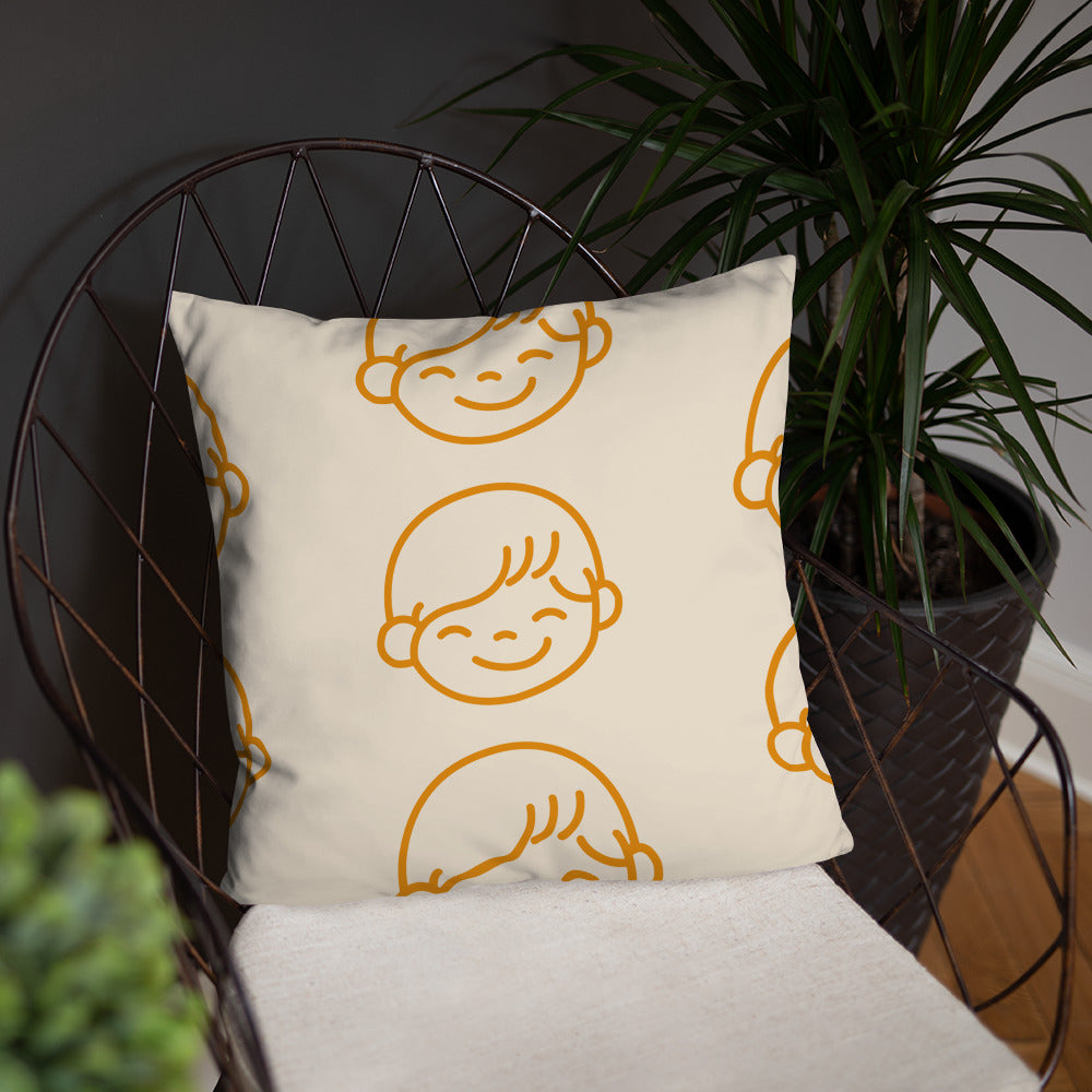 Kids Life Throw Pillows - Cream and Orange