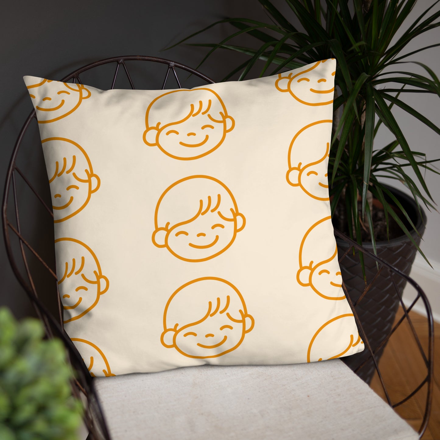 Kids Life Throw Pillows - Cream and Orange