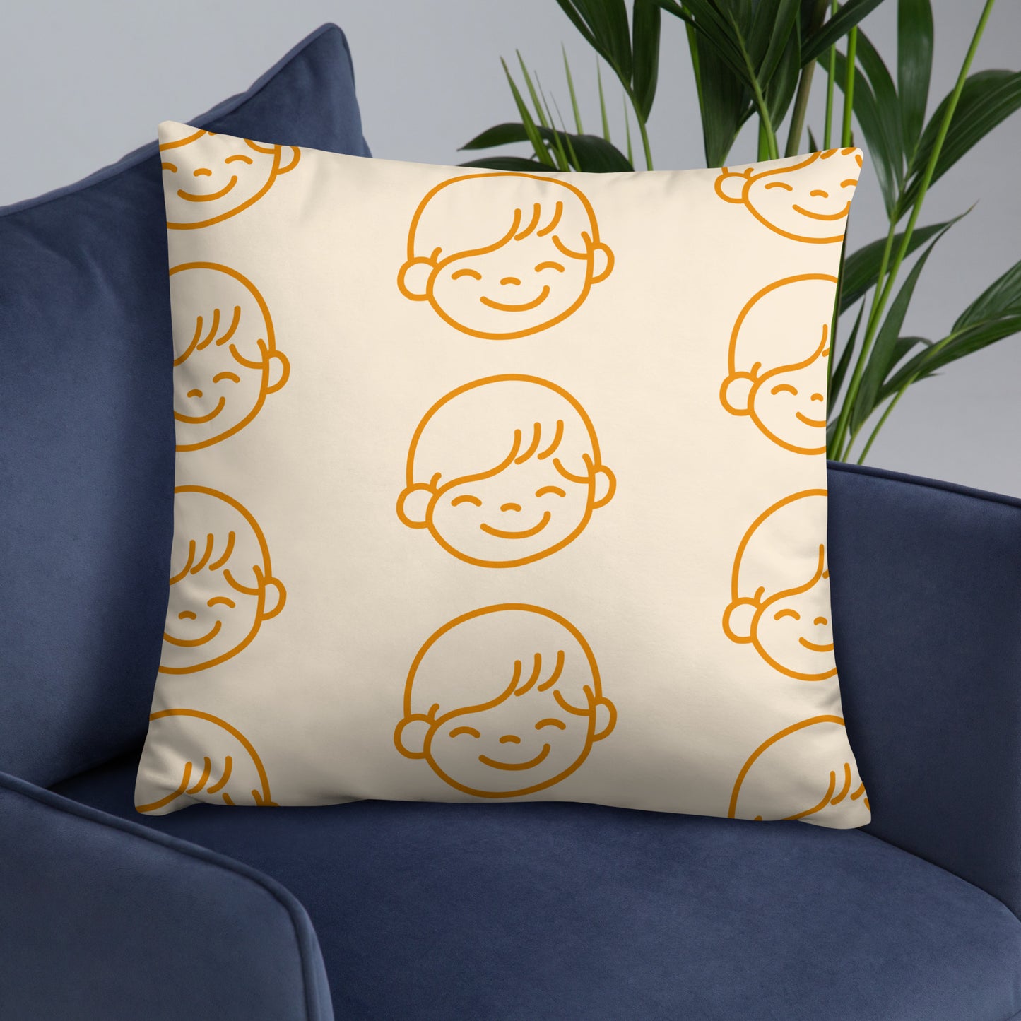 Kids Life Throw Pillows - Cream and Orange